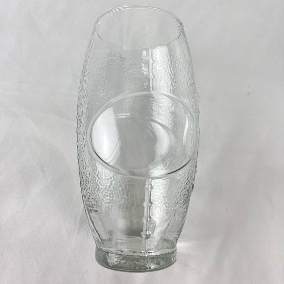 4 Clear Glass 23 Oz Textured Football Shape Drinks Glasses USA Greenbrier - Picture 5 of 9